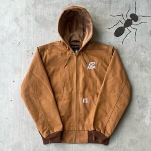 Y2K Carhartt brown active hooded work wear jacket